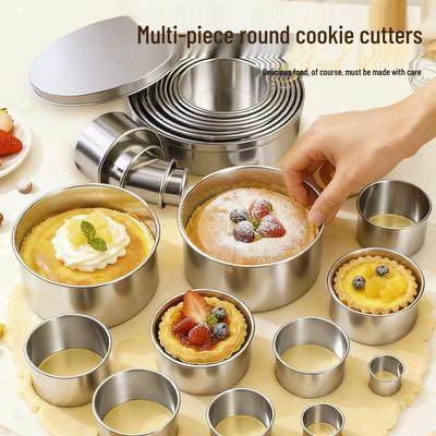 Stainless Steel Dumpling/Tart Skin Cutter & Mousse/Donut Baking Mold Set.