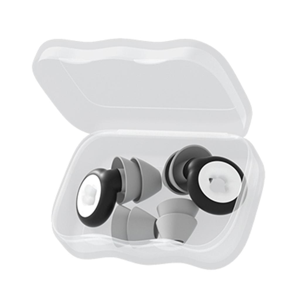 Noise Cancelling Ear Plug Silicone Reusable Portable Sound Blocking Ear Plug for Sleeping Black