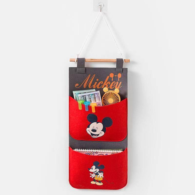 Mickey Mouse Felt Wall Organizer With Multiple Pockets For Kids Room Storage