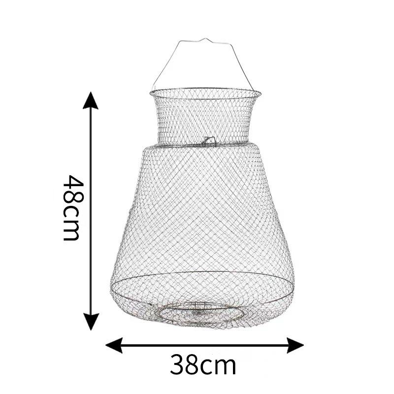 Collapsible Steel Wire Fish Trap & Basket Net for Fishing and Crabbing