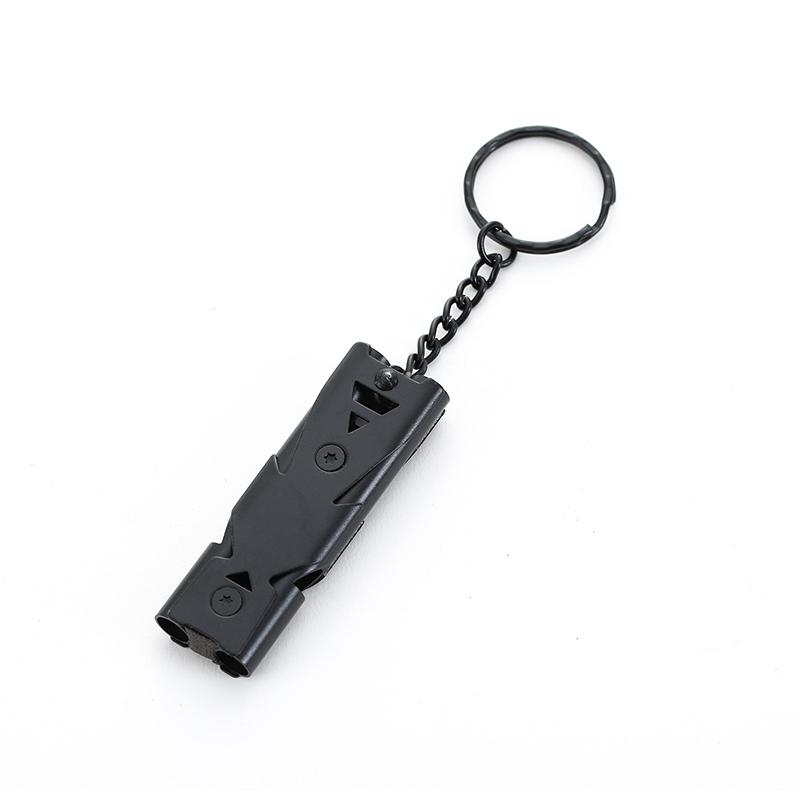 Double Pipe Whistle Pendant Keychain Whistle for Survival High Decibel Outdoor Camping Emergency Survival Tool Whistle Keyring