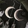 Crescent Moon And Artificial Crystal Dangle Earrings Vintage Elegant Women's Fashion Jewelry for Everyday And Party Wear Gifts