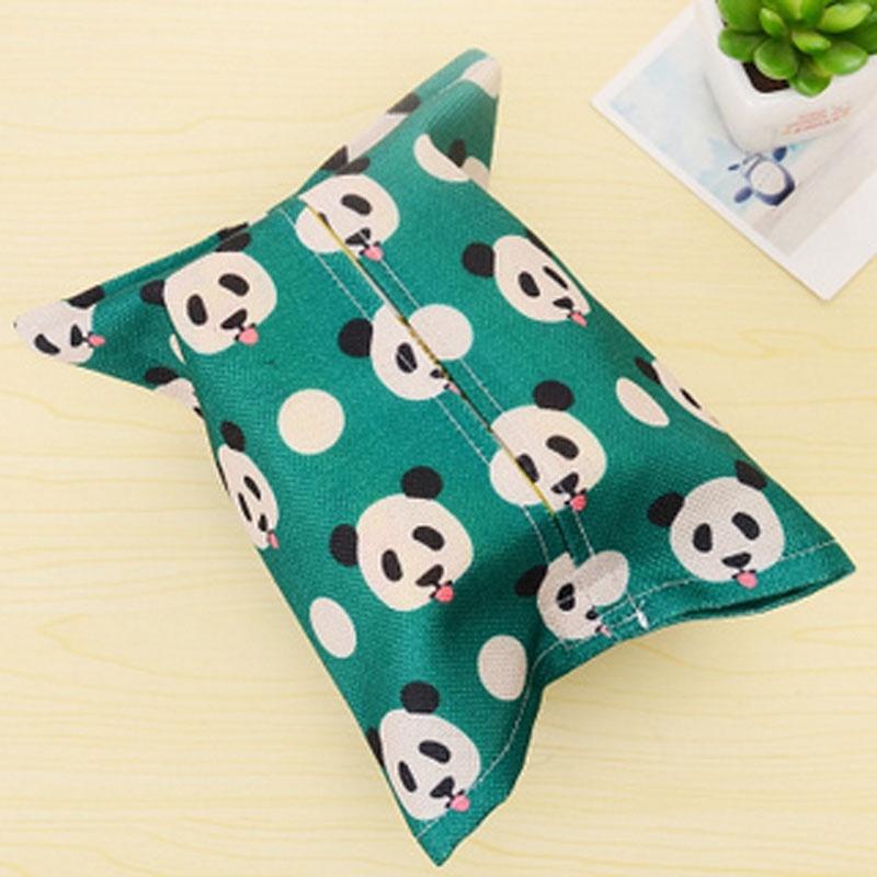 1pc Random Cartoon Animals Cotton Linen Tissue Box Towel Napkin Dispenser Storage Bag Paper Holder Cover Tissue Case  24.5*18.5cm