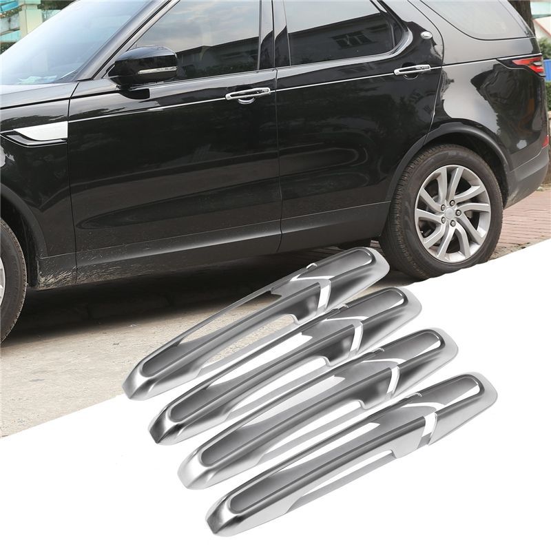 Efficientt-Outer Handle Decorative Frame Car Door Outer Handle Protective Decorative Frame For Land Rover Jaguar Silver-Gray Acc