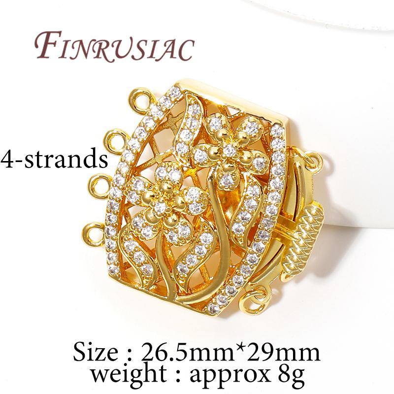 18K Real Gold Plated Brass with Zircon Bracelet Clasps,Connectors For Jewelry Making DIY Necklace Fasteners For Bracelets