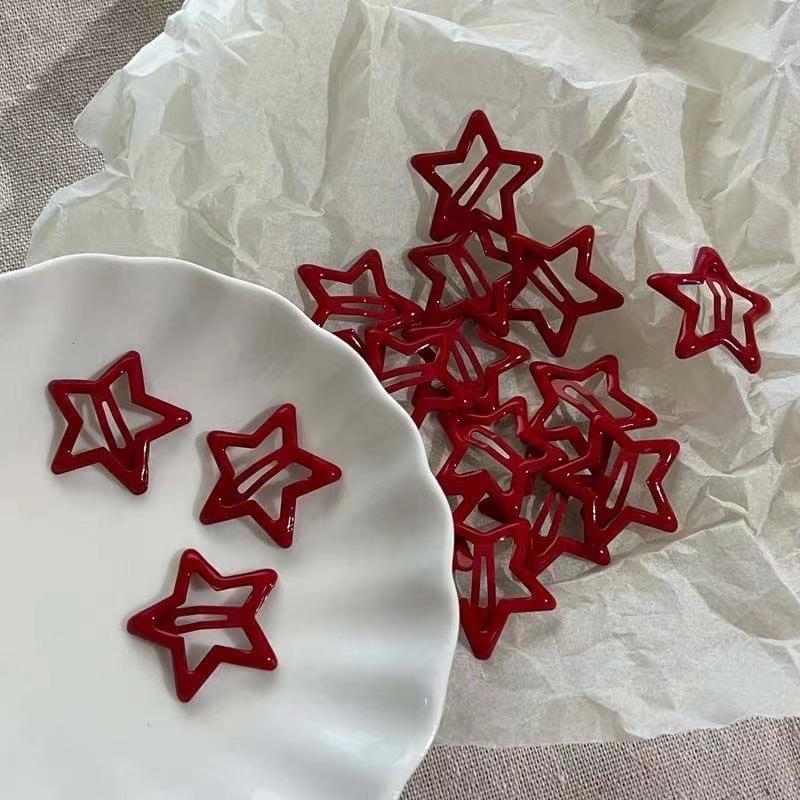 10 pieces per pack. New Red Star snap-on hair clips, summer hair clip set. Hair accessory. Lightweight and adorable.