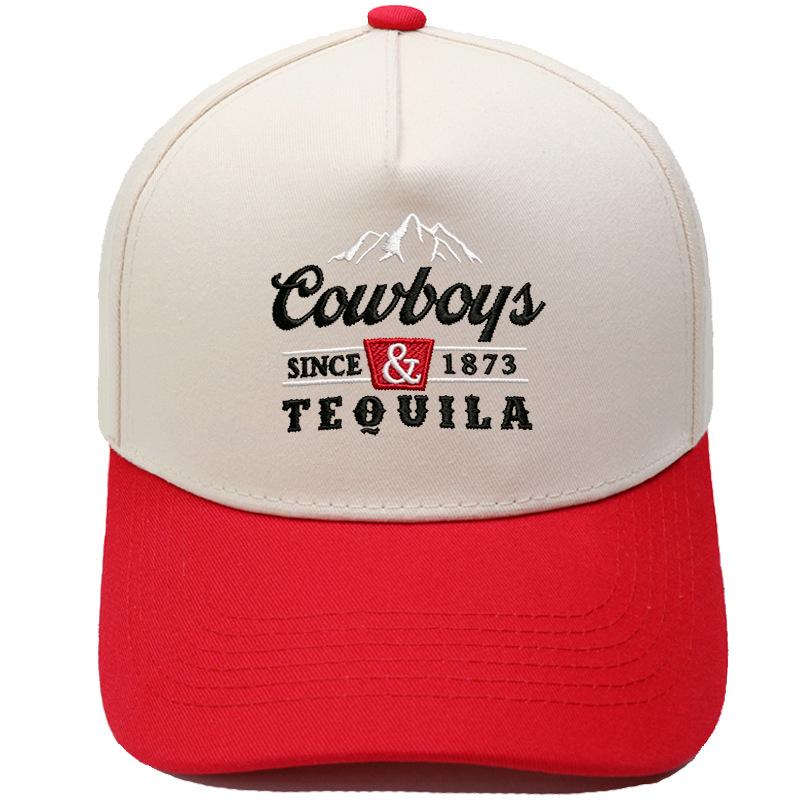Cowboys & Tequila Cappellino da camionista Ricamo sulla visiera Abbinamento colori vintage Berretto da baseball Maschio Femmina Casual