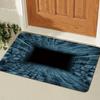 3D Bottomless Pit Rug Visual Trap Door Mat Non-Slip Absorbent Optical Illusion Depth Floor Mat for Home Entrance Living Room Playroom