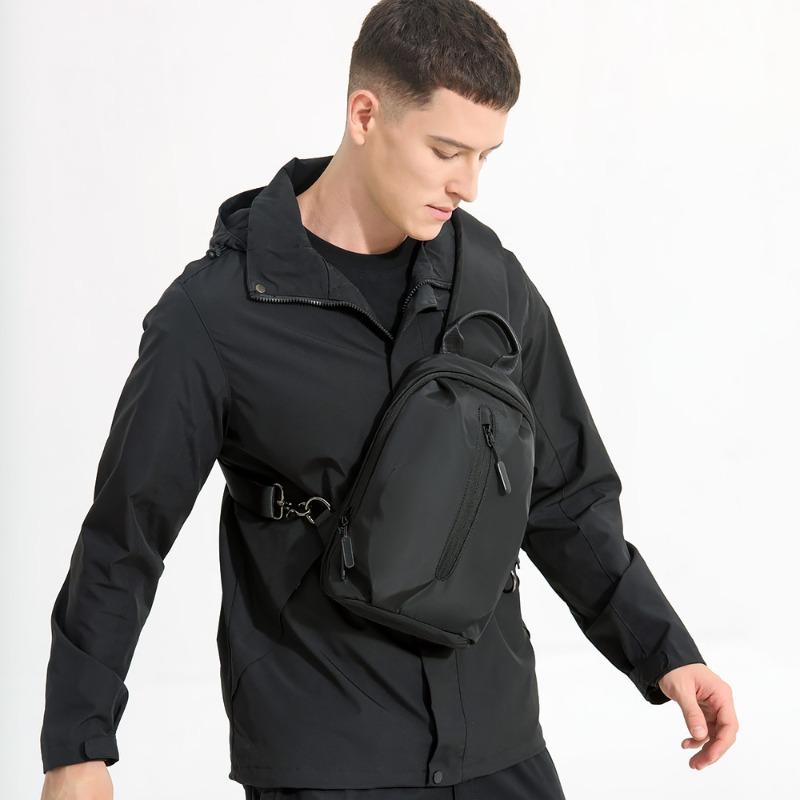 Casual men's breast bag waterproof shoulder messenger bag multi-functional trendy brand oblique backpack small bag men's bag sling bag