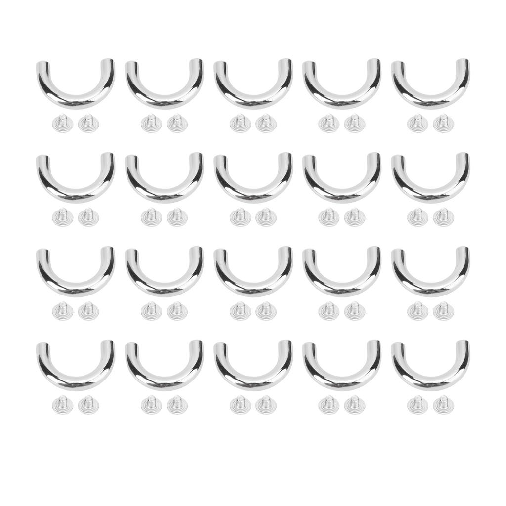 20 Sets D-Ring-Verbinderschnallen Zinklegierung und Eisen Multifunktional Galvanisiert Bogenbrücke D-Ri