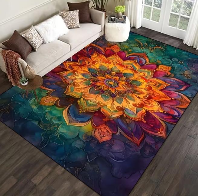 Flower Navy Blue Area Carpet Area Carpet Product Under Bed Carpet Outdoor Carpet Home Decoration Carpet Living Room Carpet 40x60cm