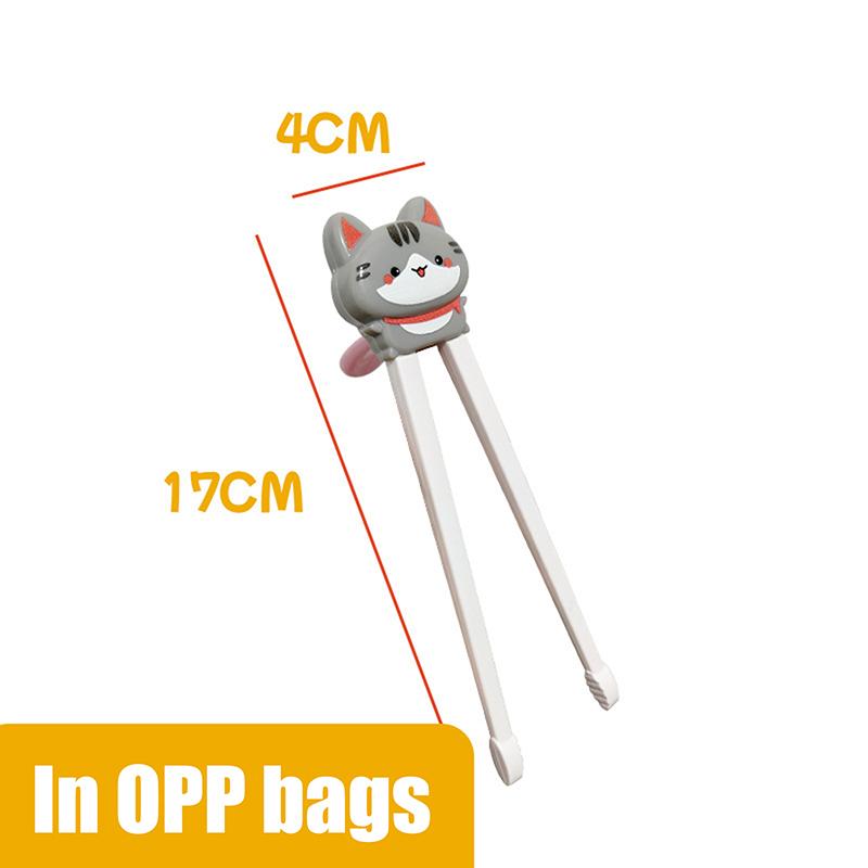 1 Pair Baby Kids Training Tableware Food Sticks Cartoon Animal Chopsticks For Children Cute Cat Elementary Learning Chopstick