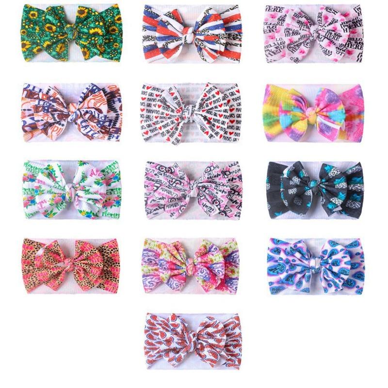 New Baby Hair Accessories, Children's DIY Fabric Headband, Baby Printed Bow Headband Headscarf