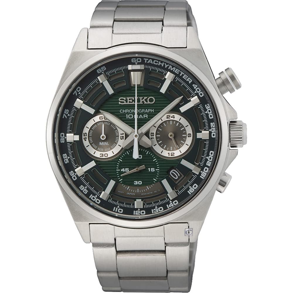 Seiko SSB405P1 Men s Chronograph Watch Green Overseas Model
