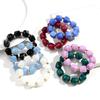 Acrylic BIg Irregular Square Beaded Bracelet for Women Simple Imitation Stone Strechy Bracelet Fashion Hand Jewelry Accessories