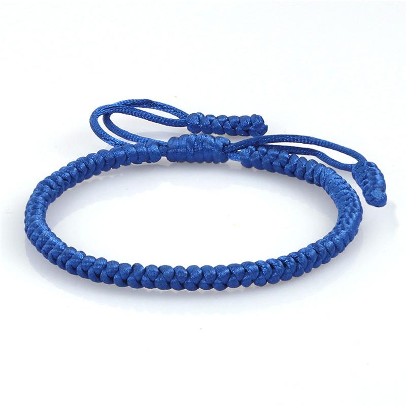 Blue Rope Knots Bracelet Women Lucky Handmade Braided Tibetan Buddhist Adjustable Bracelets Bangles For Men Fashion Jewelry Gift