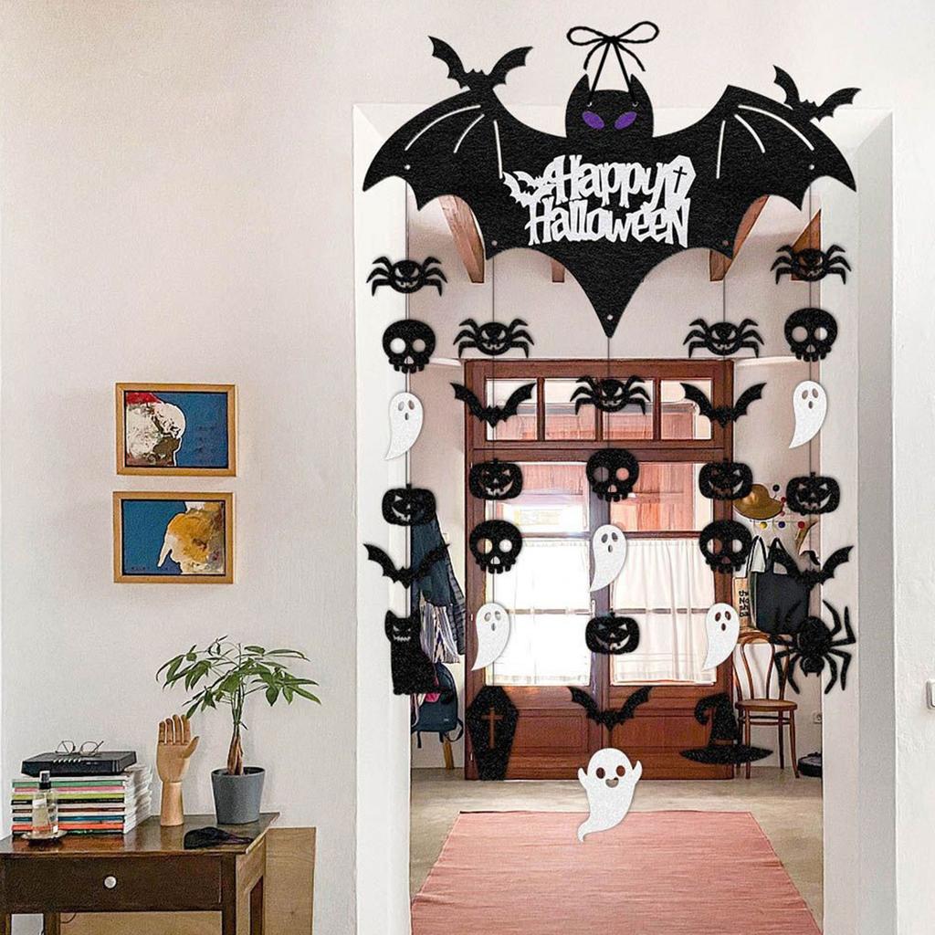 Fournitures de Décoration de Fête d'Halloween Joyeux Décoration de Festival à Suspendre à Plat à la Porte Arrangement de Décoration d'Halloween Ornements à Suspendre devant la Porte