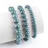 Blue Ice Jade Bracelet with A-Grade Natural Round Beads for Men and Women