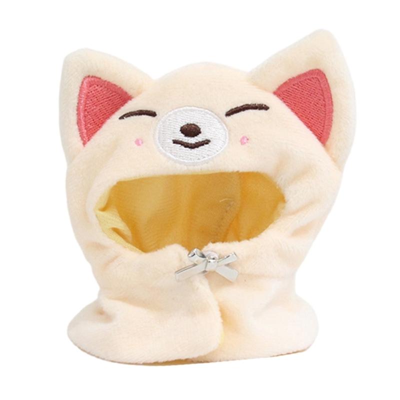 Soft Plush Dog Hooded Cloak For Kids Role Play Costume Accessory Thick PP Cotton Fill Doll Keychain Head Cover
