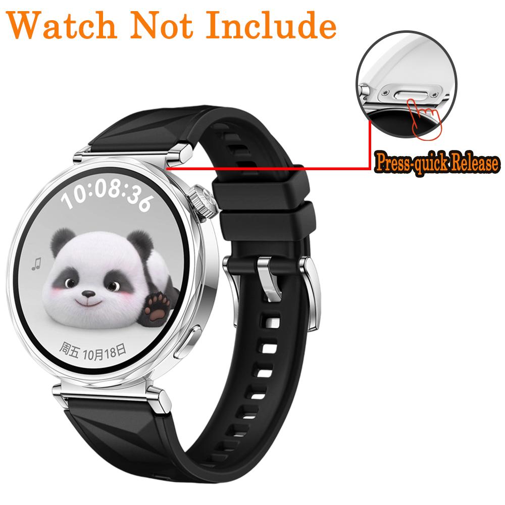Bracelet 18mm pour Huawei GT6 5 41mm Sport Respirant Pression-Libération Rapide Hommes Femmes Bracelet Poignet en Fluororubber pour Huawei GT5 4 41mm
