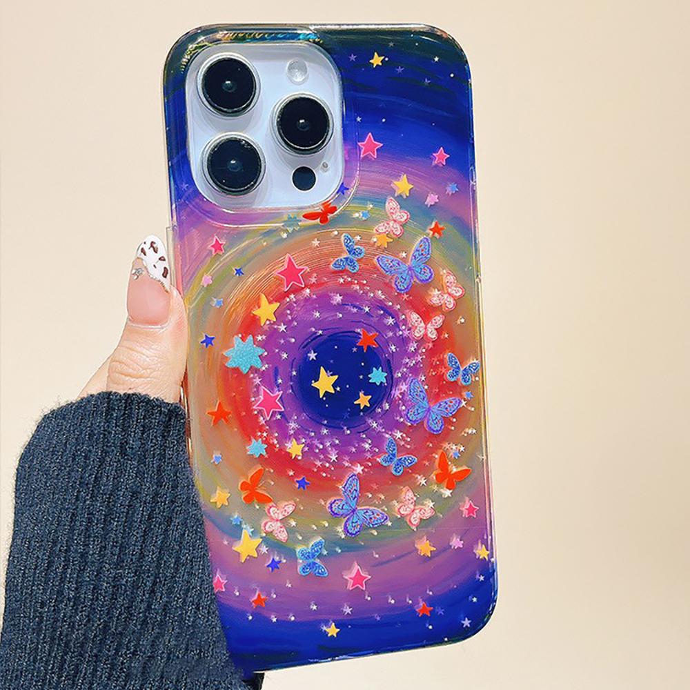 

Радужный глянцевый чехол для телефона для iPhone 11 13 14 15 16 17 Pro 17 13 14 15 Pro Max Высококачественный чехол с полной защитой в фантазийном цветочном стиле iPhone 17 чистый