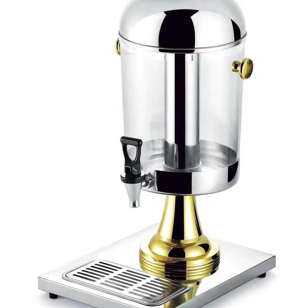 Large Capacity Buffet Commercial Stainless Steel Juice Cauldron PC Transparent Visual Hotel Restaurant Beverage Dispenser