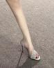 Beautiful! Fashion temperament high-end sexy 2025 early spring new French high heels French rhinestone sandals stiletto