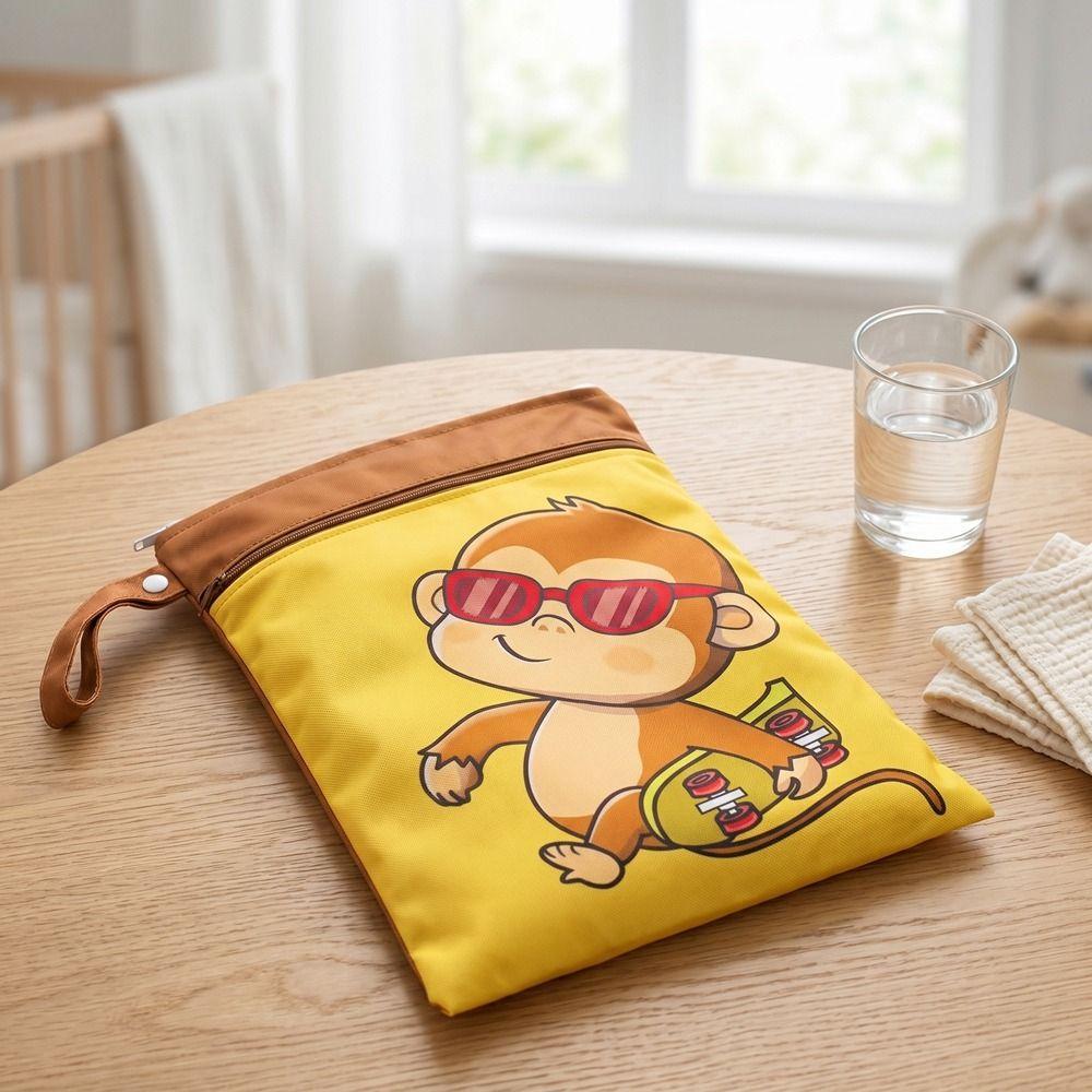 Double Pocket Wet Dry Bag Waterproof Diaper Nappy Bag Stroller Bags Wet Storage Bag Gym