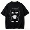 2026 Hot Sale Funny Cat White Print Tshirt Unisexs Casual Short Sleeve O Neck Top For Summer Female Animal Clothing High Quality