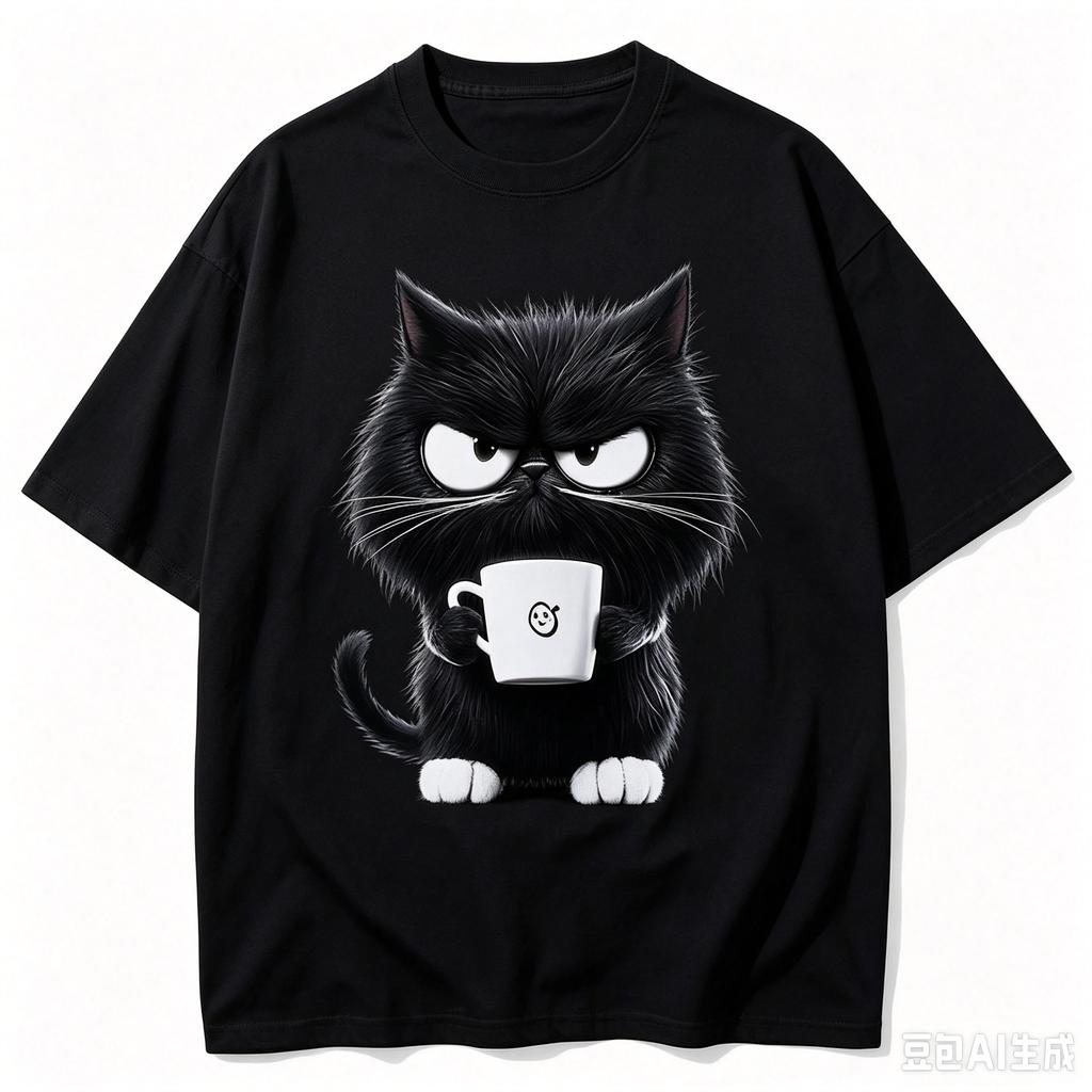 2026 Hot Sale Funny Cat White Print Tshirt Unisexs Casual Short Sleeve O Neck Top For Summer Female Animal Clothing High Quality
