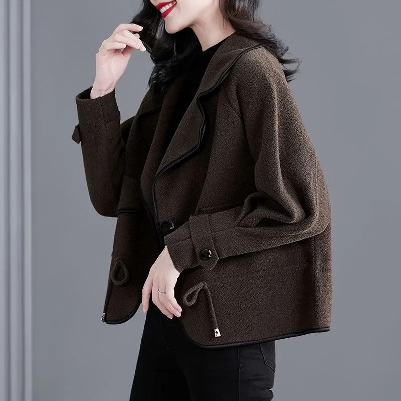 Double-sided Woolen Short Coat Women's Spring Autumn New Thickened Fashionable Top