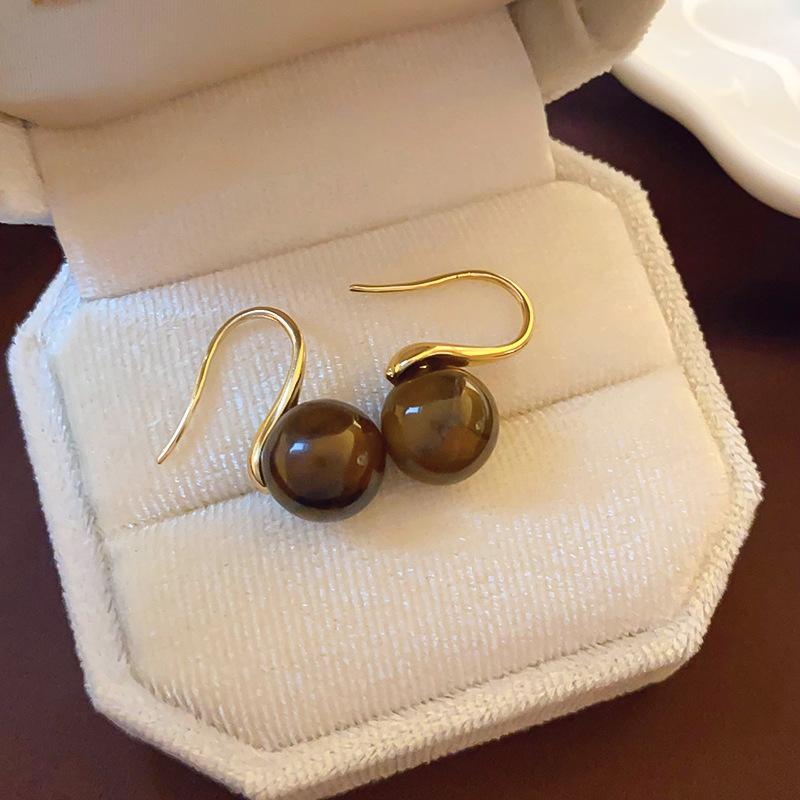 Dámské náušnice BLINGBAY Maillard Tiger Eye Stone Geometrické náušnice Módní Lehké Luxusní Retro Náušnice Špičkové univerzální náušnice Šperky Dárky