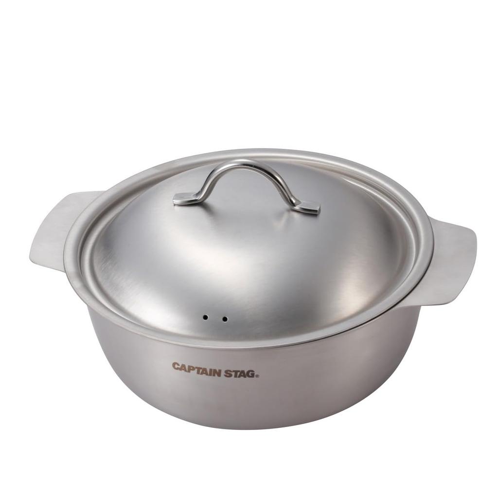 CAPTAIN STAG Outdoor Cookware Kitchenware Pot Camping Pot 18cm Stainless Steel All Heat Source Compatible Made in Japan Tsubame-Sanjo UH-4212