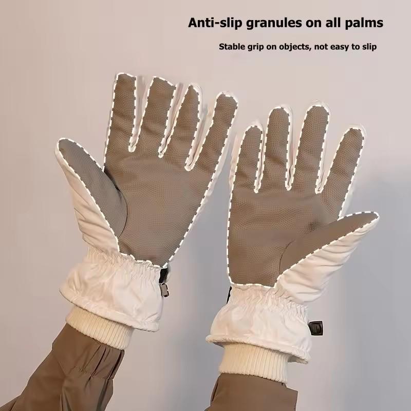 Winter Skiing Cycling Gloves Women Thick Windproof Waterproof Plush Full Finger Gloves Touch Screen Outdoor Motorcycle Riding