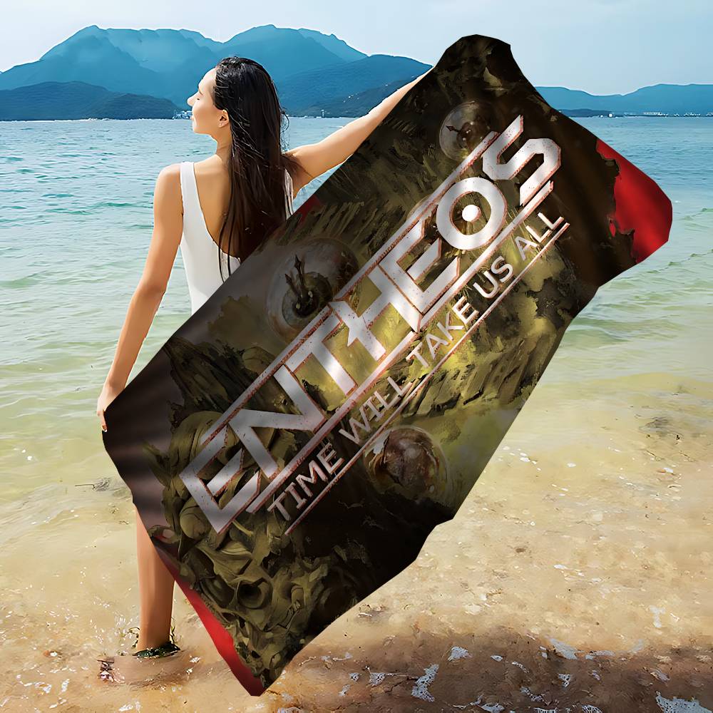Metal Band E-Entheos Bath Towel Microfiber Soft Water Absorbing Breathable For Girl Kids Decorative Cartoon Beach Towel