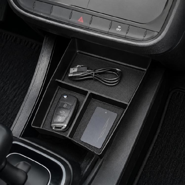 Lower Console Tray Insert for Car Storage, Sectioned Console Bin with Grip Pattern for Phone, Cards, Coins, and Small Items for Daily Use