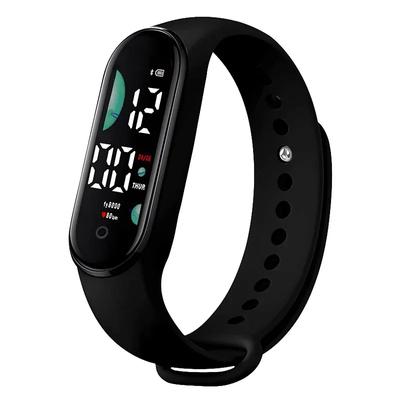 Nuovo orologio sportivo da donna elettronico LED digitale da polso alla moda casual semplice in silicone touch impermeabile