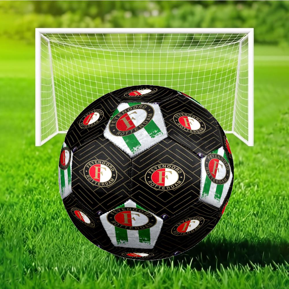 Feyenoord Rotterdam Flames And Water Size 5 Soccer Ball, Suitable for Training and Matches, High-Elasticity, Wear-Resistant Material Gift for Fan