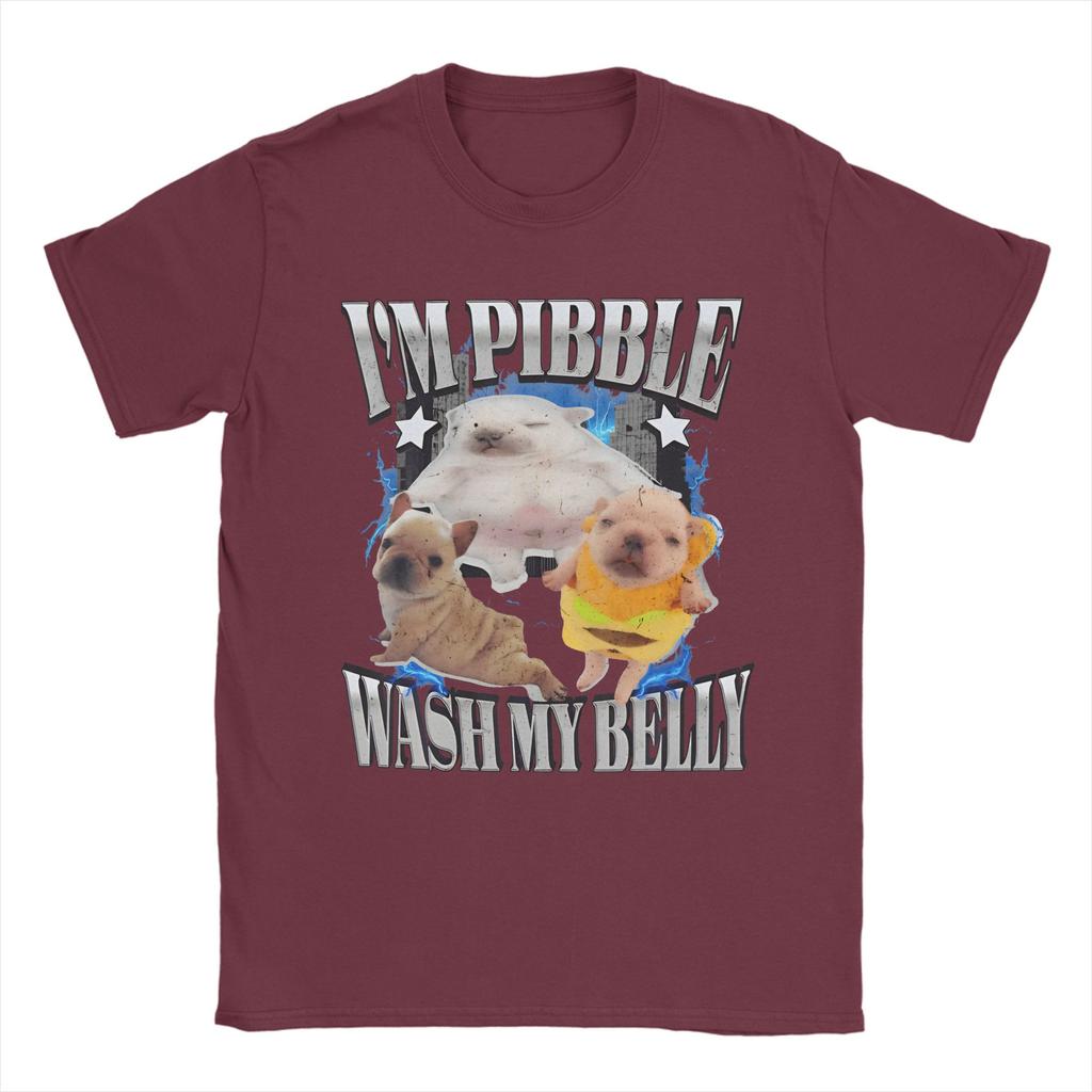 Funny Pibble Meme Wash My Belly Merch Unisex T Shirts 100% Cotton Tee Graphic Print  T-shirt Clothes