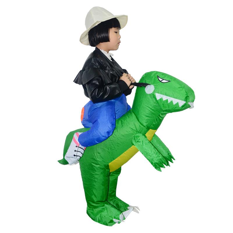 

Douyin Popular Halloween Dinosaur Inflatable Costume Children S Riding Dinosaur Inflatable Costume Parent-Child Activity Performance Costume S зелений