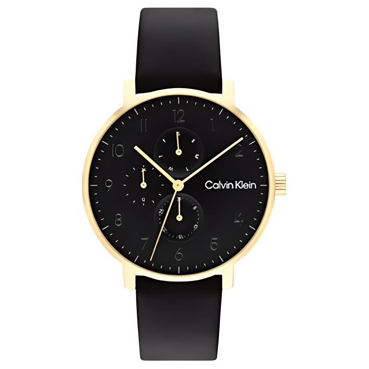 Calvin Klein Quartz Watch Leather Strap 40Mm Black Dial Men watches 25200404 Black Dial