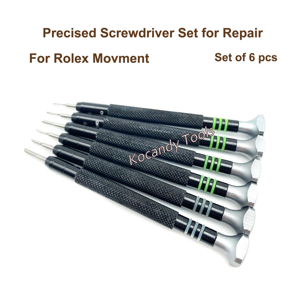 6pcs Precision Stainless Steel Screwdriver Kit Watchmaker Repair Screwdriver Tool for Rolex 3135 2135 Watch Movement
