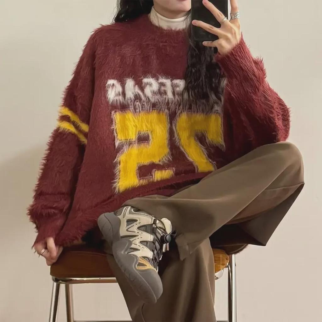 2024 Retro American College Style Women's Sports Sweater Jacket