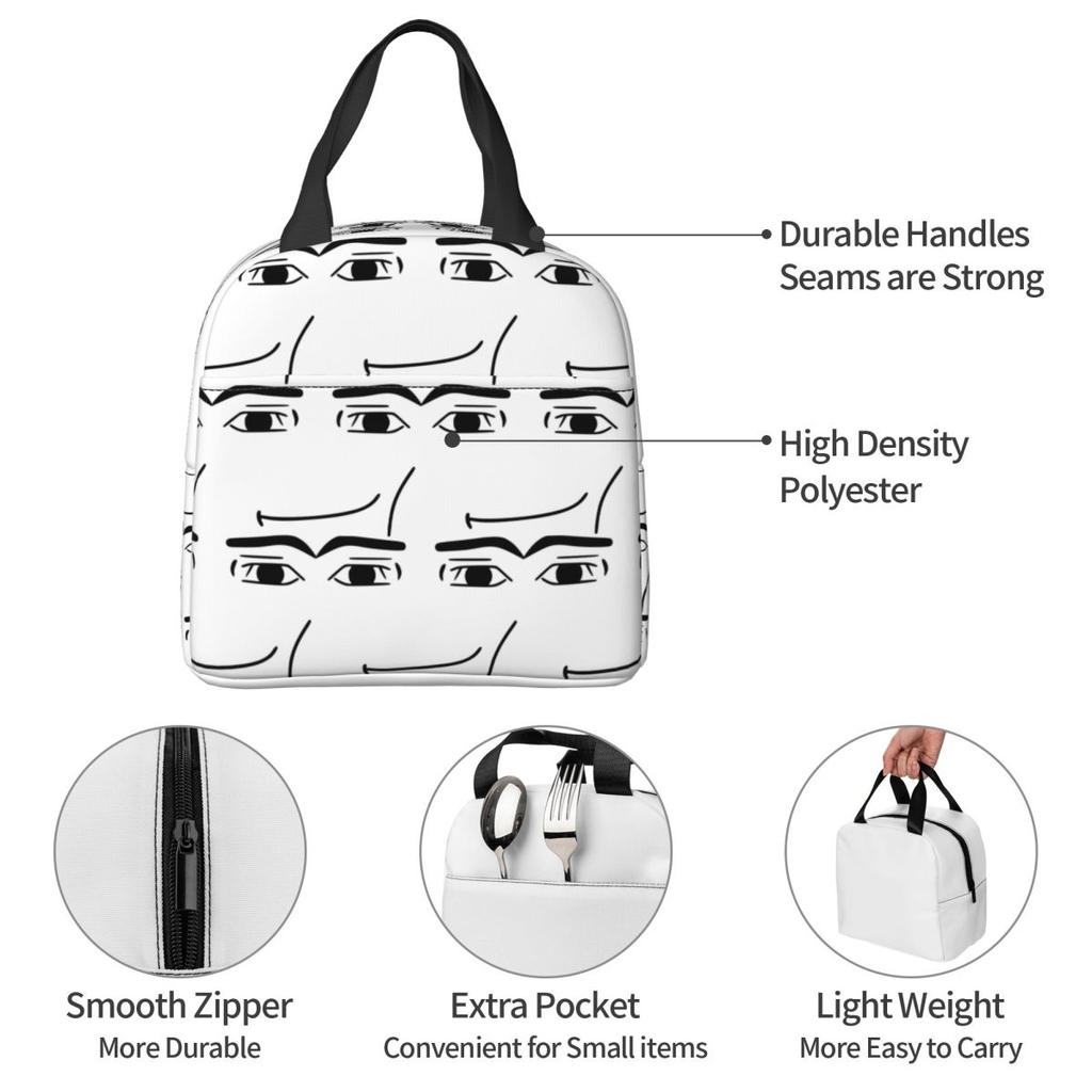 Man Face Insulated Lunch Bag for Women Office Cooler Thermal Food Box Tote Portable Lunch Boxes Container