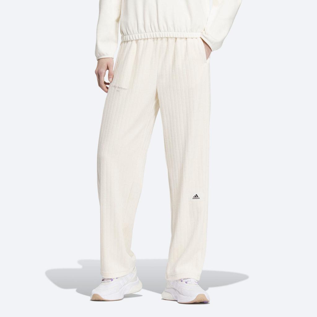 Adidas Lounge Knit Track Pants With Plain Logo Women Bottoms White IP0746
