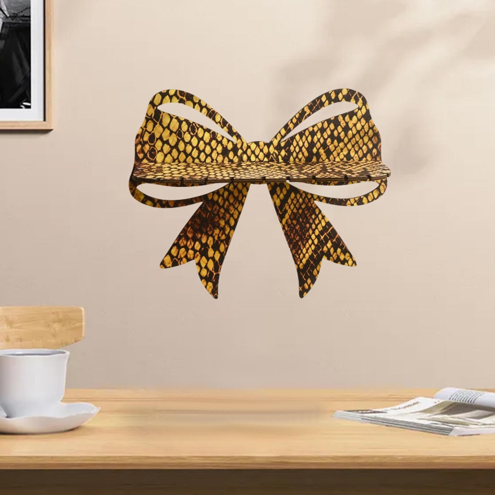 Деревянная настенная полка-вешалка в форме лука, настенное крепление, декоративный держатель