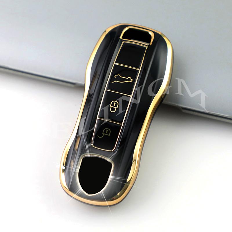 TPU Shell Fob For Porsche Cayenne 958 911 Lepin 996 Macan Boxster Panamera 997 944 924 Panamera 718 971 9YA Car Key Case Cover