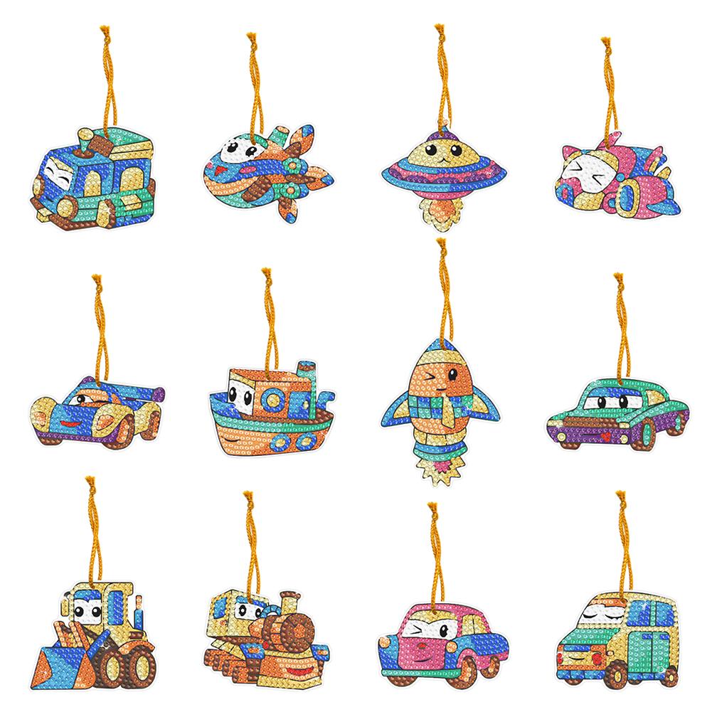 9/10 DIY Diamond Painting Keychains Kit Cute Animal Rhinestone Art Mosaic Keyring Women Bag Hanging Pendant Decor Handmade Gift