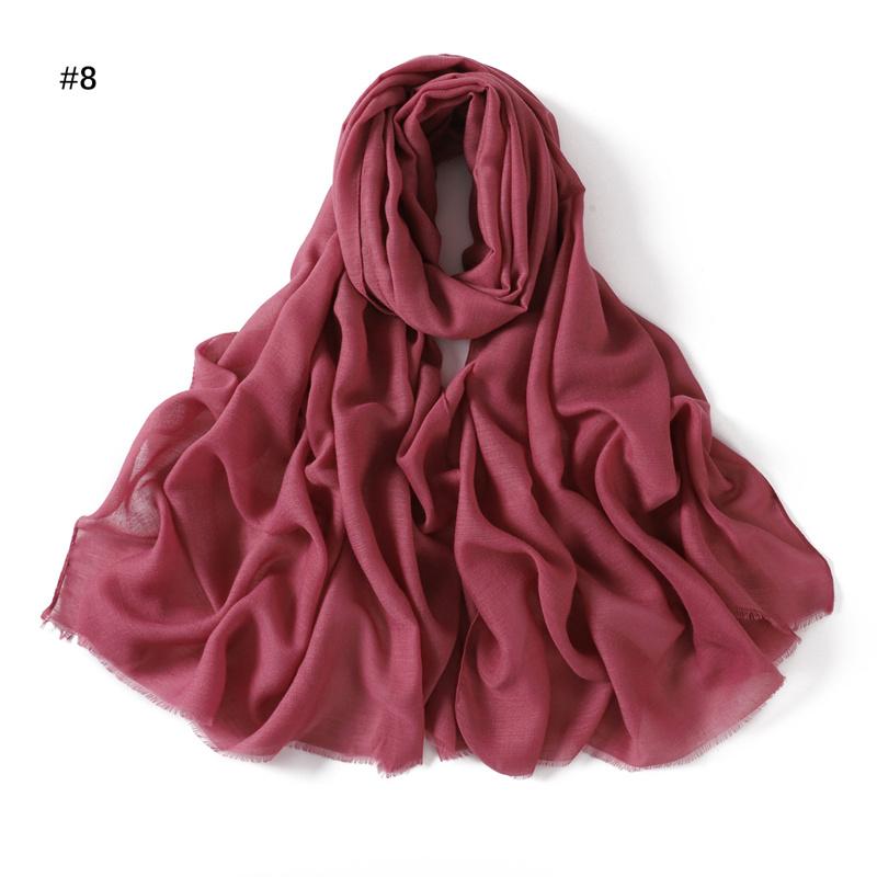 New Fashion Women Ramadan Muslim Hijab Cotton and Linen Soft Autumn and Winter Solid Color Islam Scarf Headscarf Shawl