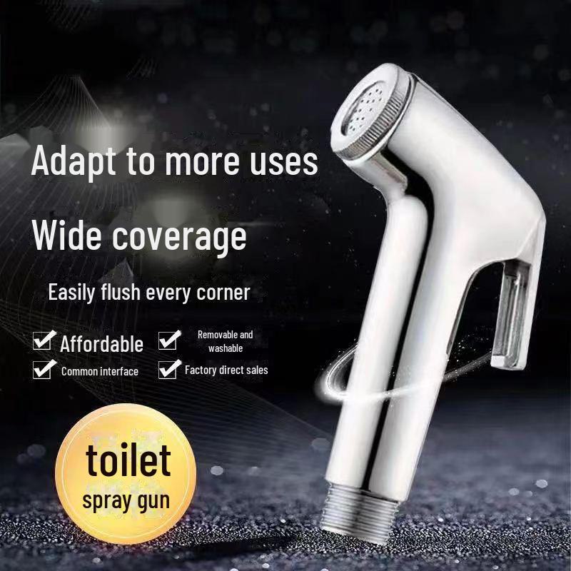 All-in-One Quick-Open Spray Gun Set for Bathroom Cleaning and Bidet, ABS Electroplated Finish